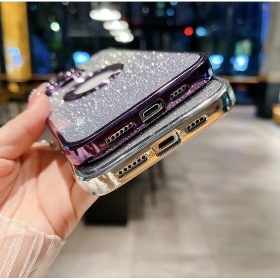 Луксозен лъскав кейс с брукат TP-24 за iPhone 7G/8G/SE2/SE3 - Розов