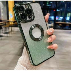 Луксозен лъскав кейс с брукат TP-24 за iPhone 16 Pro - Зелен