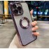 Луксозен лъскав кейс с брукат TP-24 за iPhone 16 - Лилав