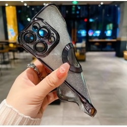 Луксозен лъскав кейс с брукат TP-24 за iPhone 16 Pro - Розов