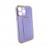 Противоударен кожен кейс със стойка TP-34 за iPhone 12 Pro - Лилав