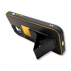 Противоударен кожен кейс със стойка TP-34 за Samsung A73 - Черен