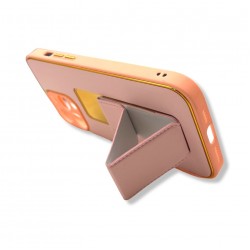 Противоударен кожен кейс със стойка TP-34 за Samsung A73 - Розов