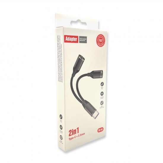 SX-03 OTG Адаптер от Type-C към 3.5mm + Type-C 