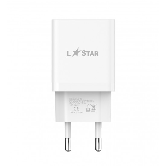 L✮Star LS-15 2в1 15W USB порт+кабел USB към Type-C