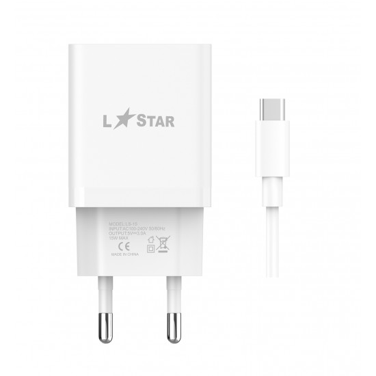 L✮Star LS-15 2в1 15W USB порт+кабел USB към Type-C