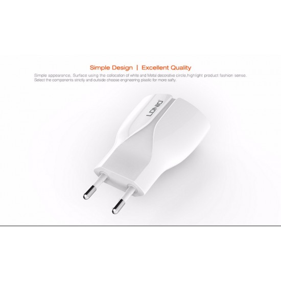 220V Зарядно LDNIO A2271  2.1A 2 USB PORT Lightning