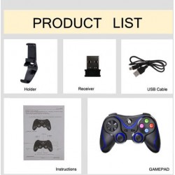 V8 Безжичен Bluetooth контролер за игри със стойка връзка с мобилен телефон Android / Apple ios 