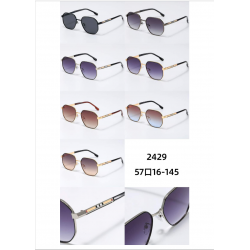  Слънчеви очила UV400 Мъжки TB Метал Златна Рамка 2429 - C6 - Тъмно Кафяв