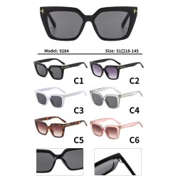 Слънчеви очила UV400 PC Розова прозрачна рамка 9284-C6 - Светло Кафяв