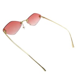 Слънчеви очила UV400 Метал златна рамка FD 90237-C6 - Светло Син Розов