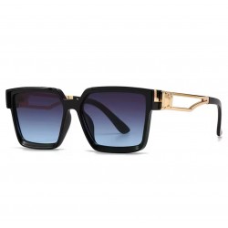 Мъжки Слънчеви очила UV400 Метал Златна рамка LH139-C2 - Тъмно Син