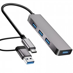 HUB S-1777 4в1 Type-C+USB КЪМ 4XUSB 3.0 5GBPS