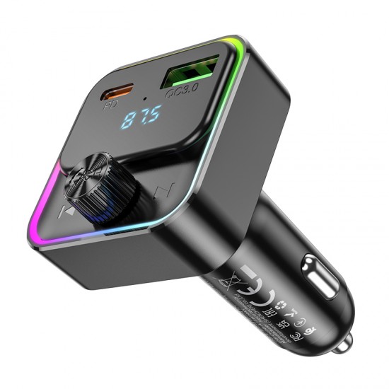 HOCO E81 FM 30W. модулатор трансмитер (1 USB + 1USB-C, microSD, Bluetooth)