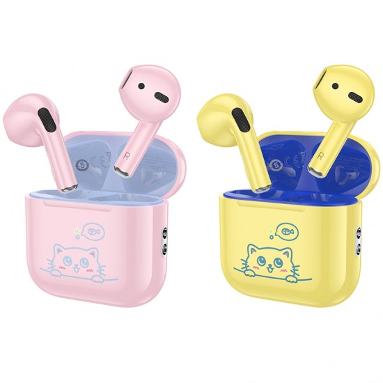 HOCO EW112 5.4v Детски Безжични Блутут слушалки - Жълто