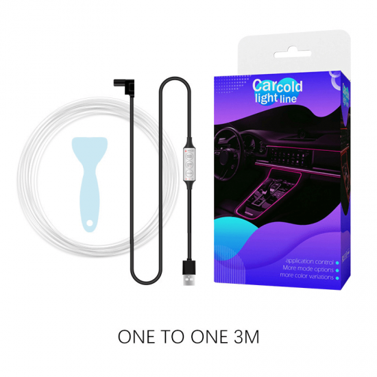 H3U LED Лед лента USB за интериор кола със светлиннен източник диод мултицветен 3м.
