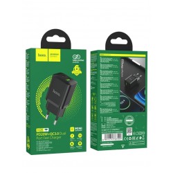 HOCO 20W Адаптер N28 с изх. USB-C+USB PD-20W+QC3.0A - Черен