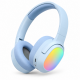 LELISU LS-257 Безжични Bluetooth слушалки  V5.4 с RGB осветление, Type-C, до 10 часа работа – Син