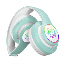 Безжични LED RGB слушалки STN-59 - Светло Зелен