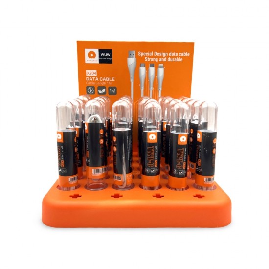 30бр. WUW X204 Кабел за Зареждане 2.4A 1M - USB към Type-C