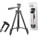TRIPOD 3120A – Алуминиев преносим и сгъваем статив с регулируема височина и държач за телефон, 105 см