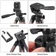 TRIPOD 3120A – Алуминиев преносим и сгъваем статив с регулируема височина и държач за телефон, 105 см