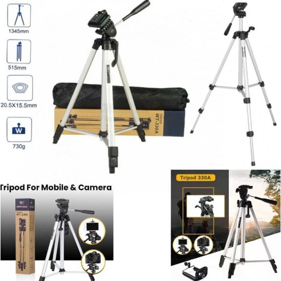 TRIPOD 330A – Универсален 360° статив за телефон и камера с телескопична настройка и чанта