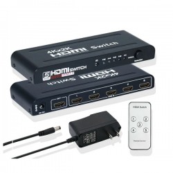 HDMI Сплитер 5 в 1 UHD 4K 60HZ с IR Дистанционно – 5 Входа към 1 Изход, HDMI