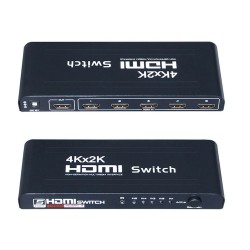 HDMI Сплитер 5 в 1 UHD 4K 60HZ с IR Дистанционно – 5 Входа към 1 Изход, HDMI