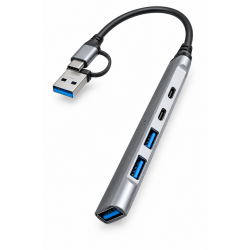 USB Hub 5 в 2 GL-315 с 2-в-1 USB-A / USB-C конектор – 3x USB-A + 2x USB-C