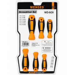 WENEED Комплект отвертки  WD-6011 – 6 части, магнитни CR-V, прави и кръстати