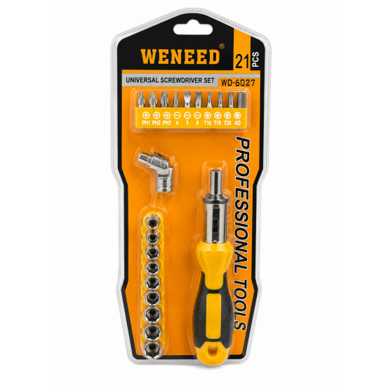 Комплект отвертка с битове и вложки WENEED WD-6027 – 21 в 1