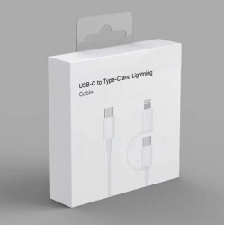 USB Кабел 2В1 60W iPhone USB-C към USB-C и LIGHTNING   