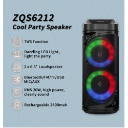 ZQS6212 Портативна Двойна Караоке 2x6.5'' 10Wx2 Sing-e тонколона+жичен микрофон 3000mAh