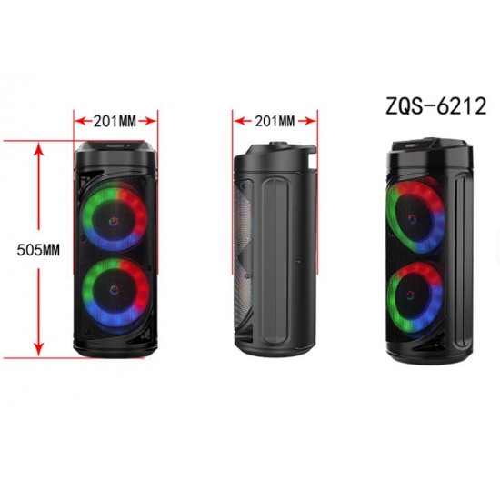 ZQS6212 Портативна Двойна Караоке 2x6.5'' 10Wx2 Sing-e тонколона+жичен микрофон 3000mAh
