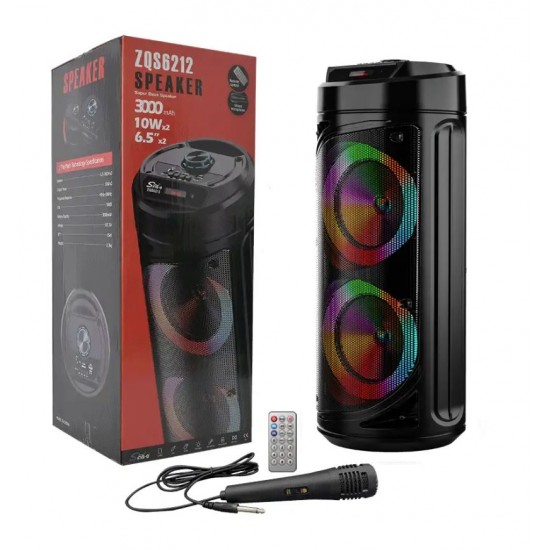 ZQS6212 Портативна Двойна Караоке 2x6.5'' 10Wx2 Sing-e тонколона+жичен микрофон 3000mAh