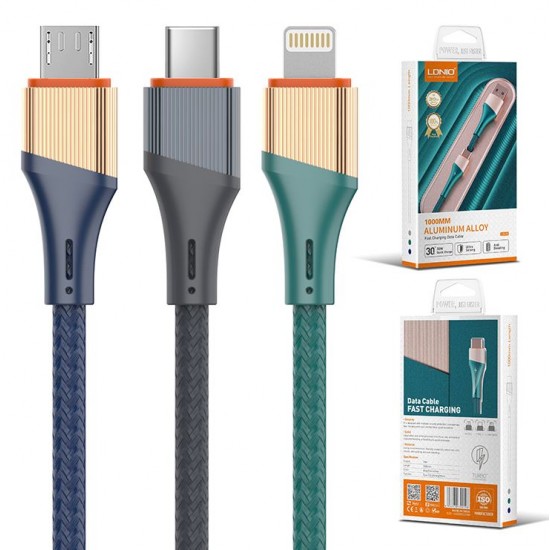 LDNIO Кабел LS631 30W 1M Fast USB към Type-C - Син