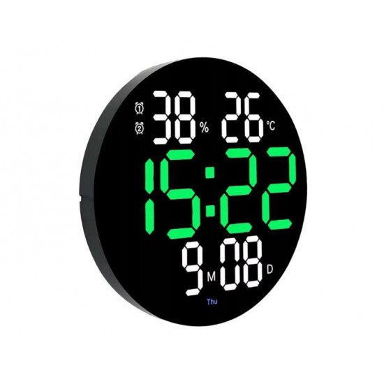 DS-6630 Дигитален цветен LED часовник / Аларма - Черен