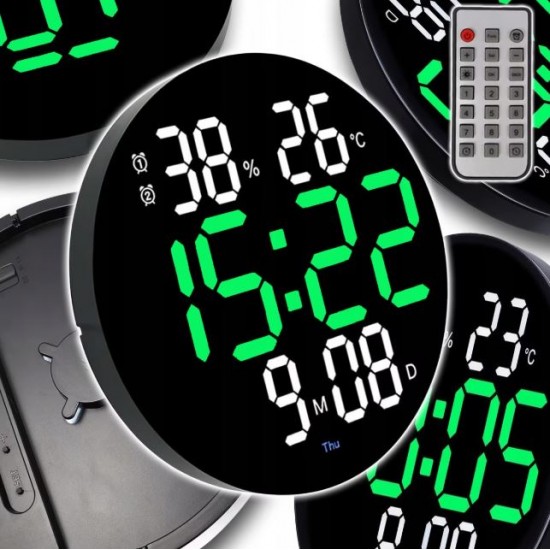 DS-6630 Дигитален цветен LED часовник / Аларма - Черен