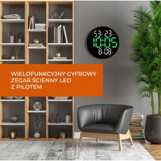 DS-6630 Дигитален цветен LED часовник / Аларма - Черен