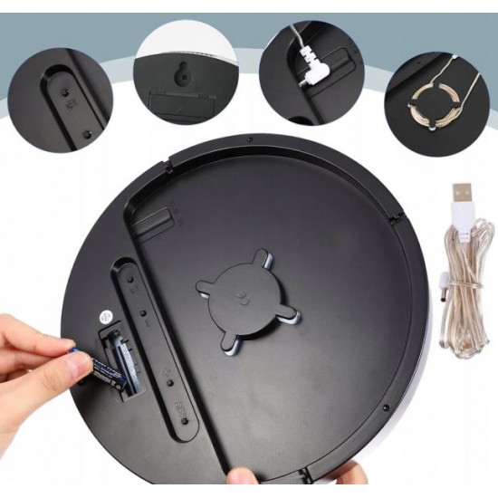 DS-6630 Дигитален цветен LED часовник / Аларма - Черен