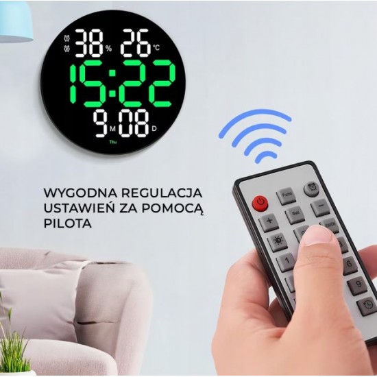 DS-6630 Дигитален цветен LED часовник / Аларма - Черен