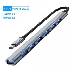 HUB S-1773 7в1 Type-C КЪМ 7xType-C 