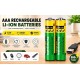 2БР. AAA литиеви батерии зареждащи се с USB-C кабел 800mWh 1.5 V литиево-йонна батерия