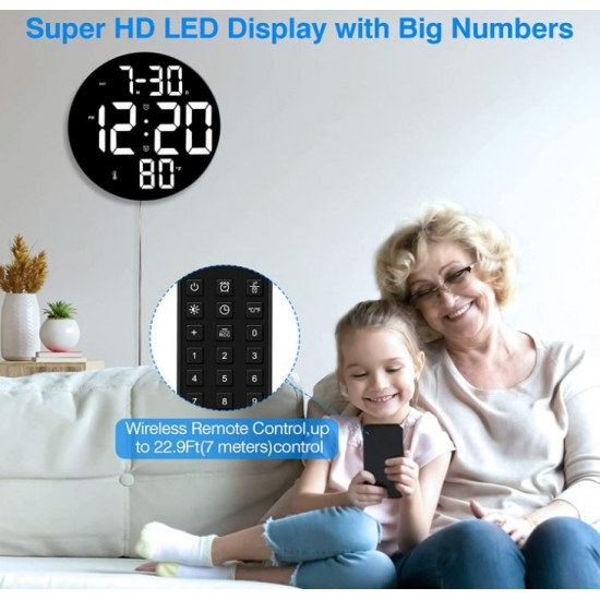 GH8010 9-инчов LED цифров часовник с голям екран с дистанционно управление