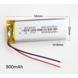 Универсална Батерия 802050 50 / 20 / 8mm 800 mAh