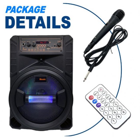 Портативна Караоке тонколона 8' инча ТТD-8245 с жичен микрофон
