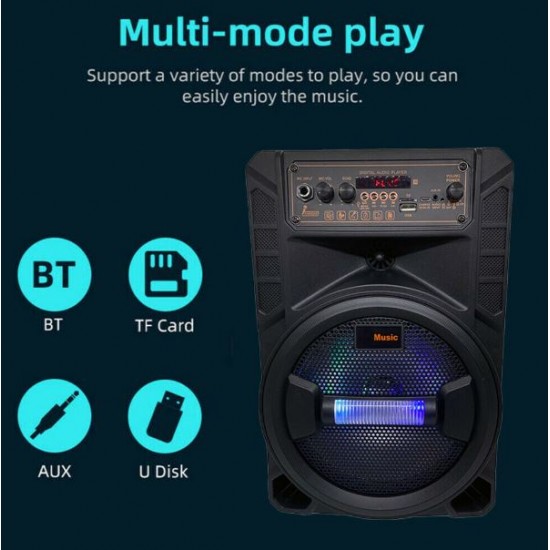 Портативна Караоке тонколона 8' инча ТТD-8245 с жичен микрофон