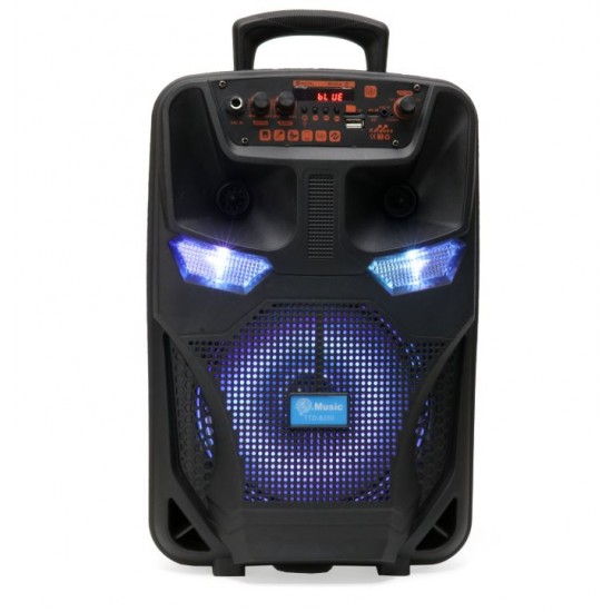Преносима Bluetooth караоке тонколона TTD-8250, 8 инча, RGB LED, 30W, микрофон и дистанционно