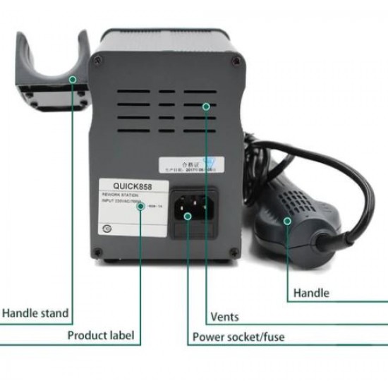 Станция с горещ въздух QUICK 858 ESD 700W
